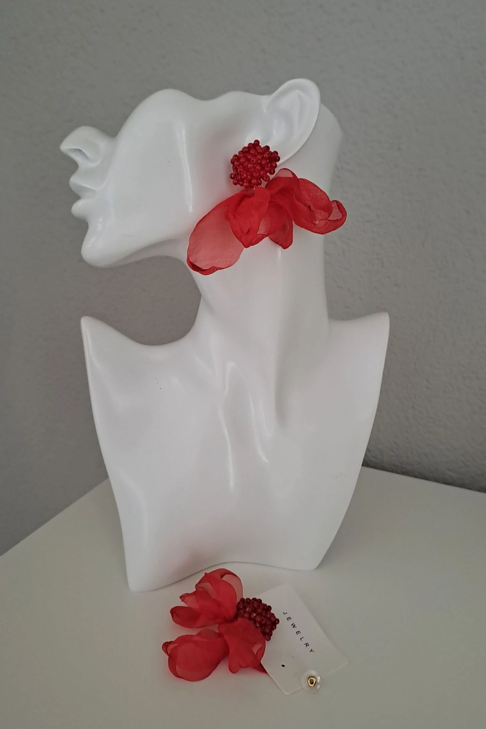 Pendientes de chifón rojos – photo 2